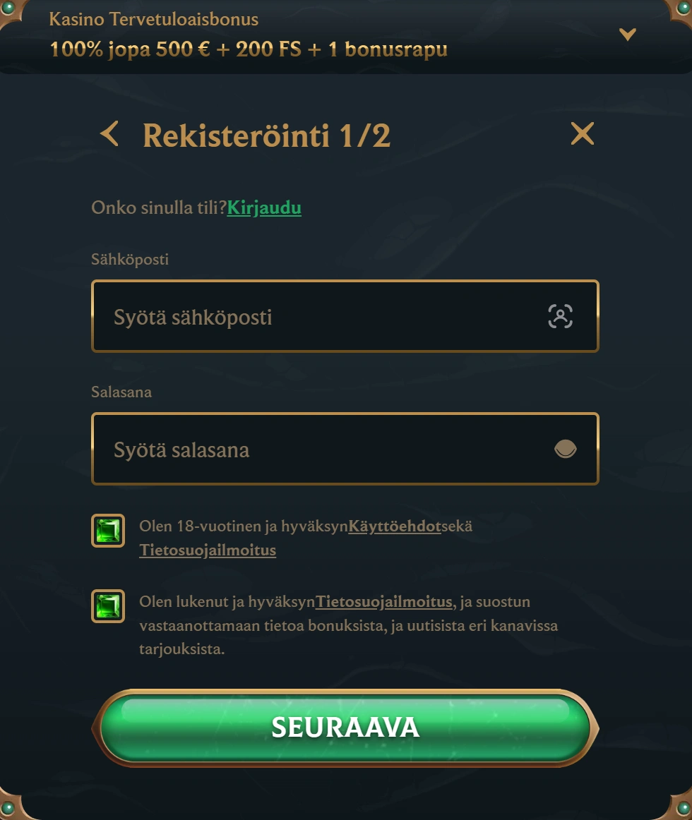 rekisteröityä